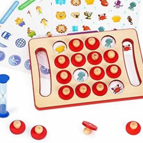Highttoy games ages 3+ memory game wooden toy for kids