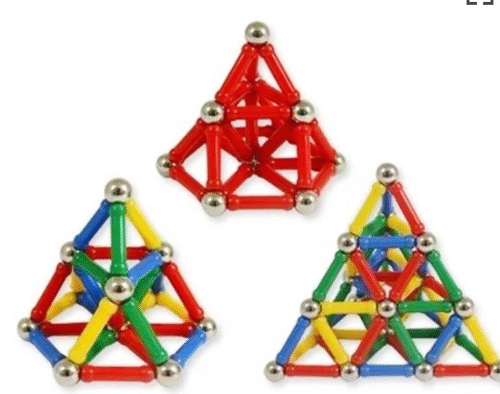 Magnetic Balls Sticks Building Block Toy 124Pcs for kids, 124 Pcs Master Magnetic Construction Sticks and Balls Toy