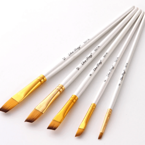 5Pcs Paint Brushes Set Nylon Painting Brush Short Rod Oil Acrylic Brush Watercolor Pen High Quality Professional Art Supplies
