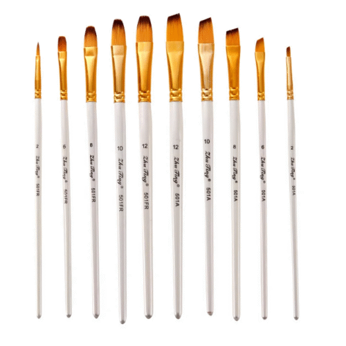Professional Artist Paint Brush Set 10pcs Oil Acrylic Paint Brushes Watercolor Brush for Body Face Rock Canvas Drawing Art Craft