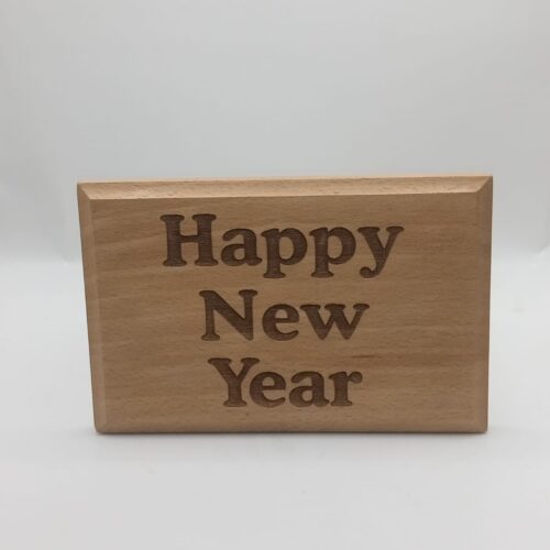 Happy New Year Wooden Template