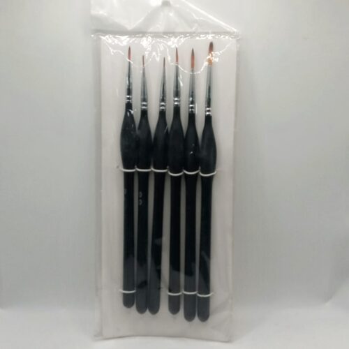 Milisten Miniature Detail Paint Brush - 9 Pcs Size 0/00/000/1-6 Artist Professional Painting Brushes Fine Hook Line Pen for Oil, Watercolor, Acrylics/Black(Plastic)