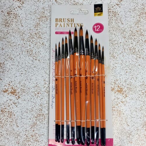 Professional Fine Tip Paint Brush Set Round Pointed Tip Nylon Hair Artist Acrylic Brush for Acrylic Watercolor Oil Painting 12 Pcs